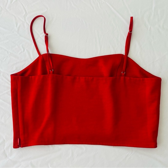 Express Silky Satin Crop Tank Top Red - Picture 3 of 3